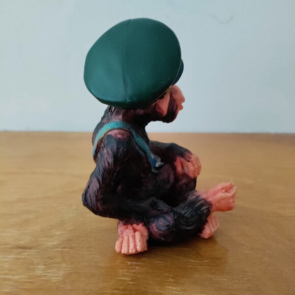 Chimpanzee Mailman Figurine Colorful VGUC ~4" Tall - See pics for sizing. - Picture 3 of 7